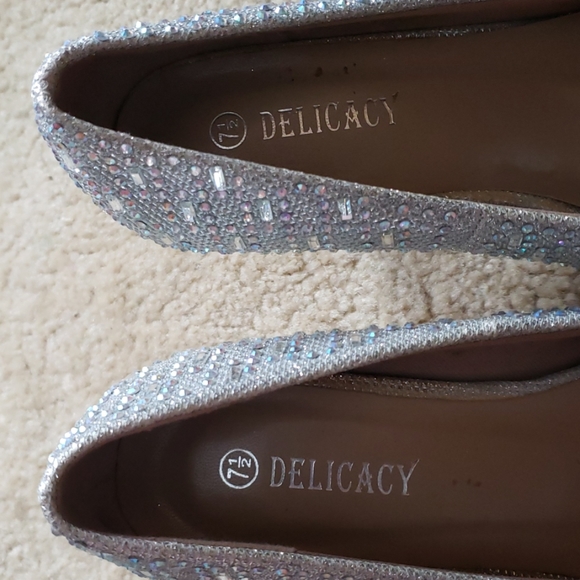 Delicacy Silver Rhinestone Heels - Picture 4 of 6